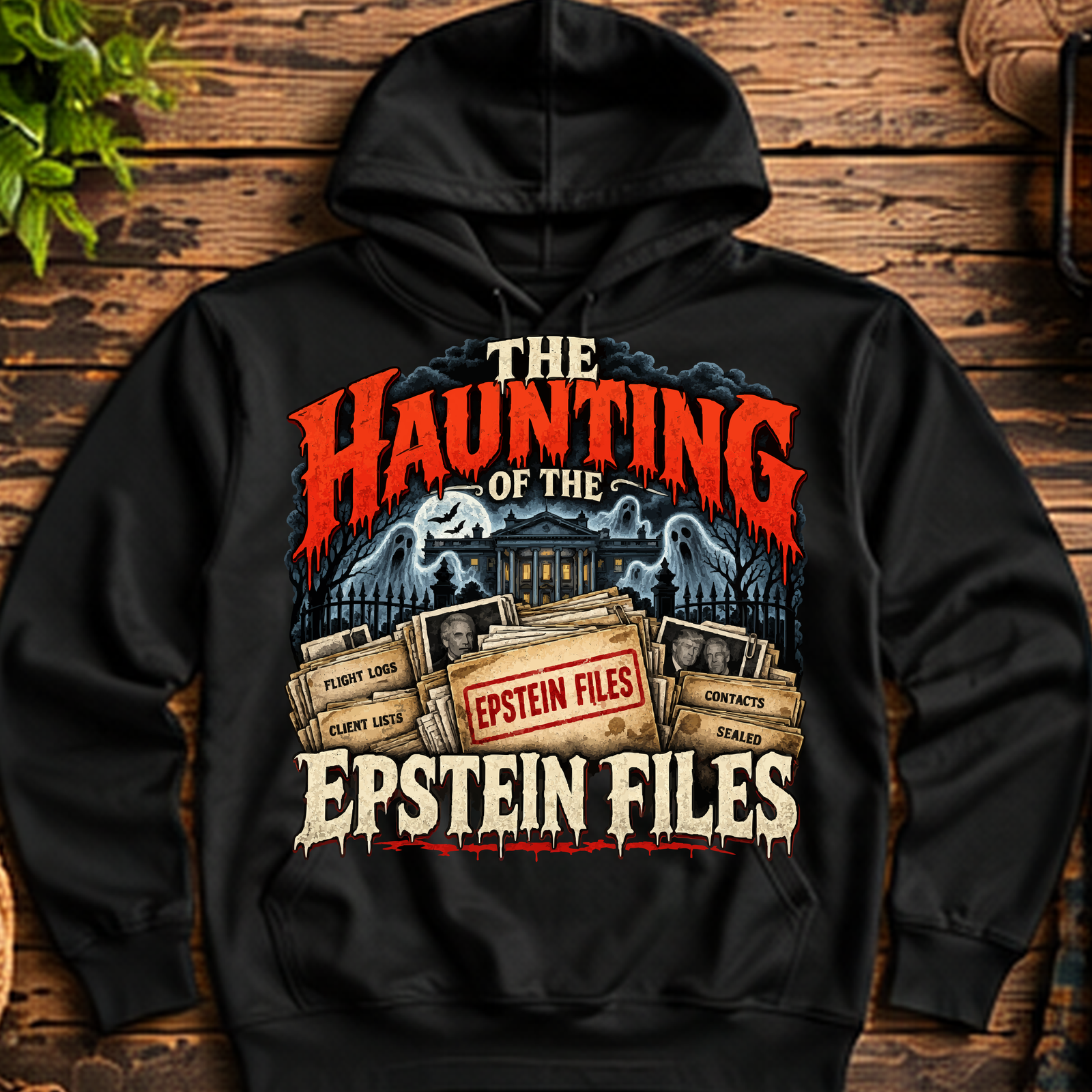 Haunting of the Epstein Files Pullover Hoodie