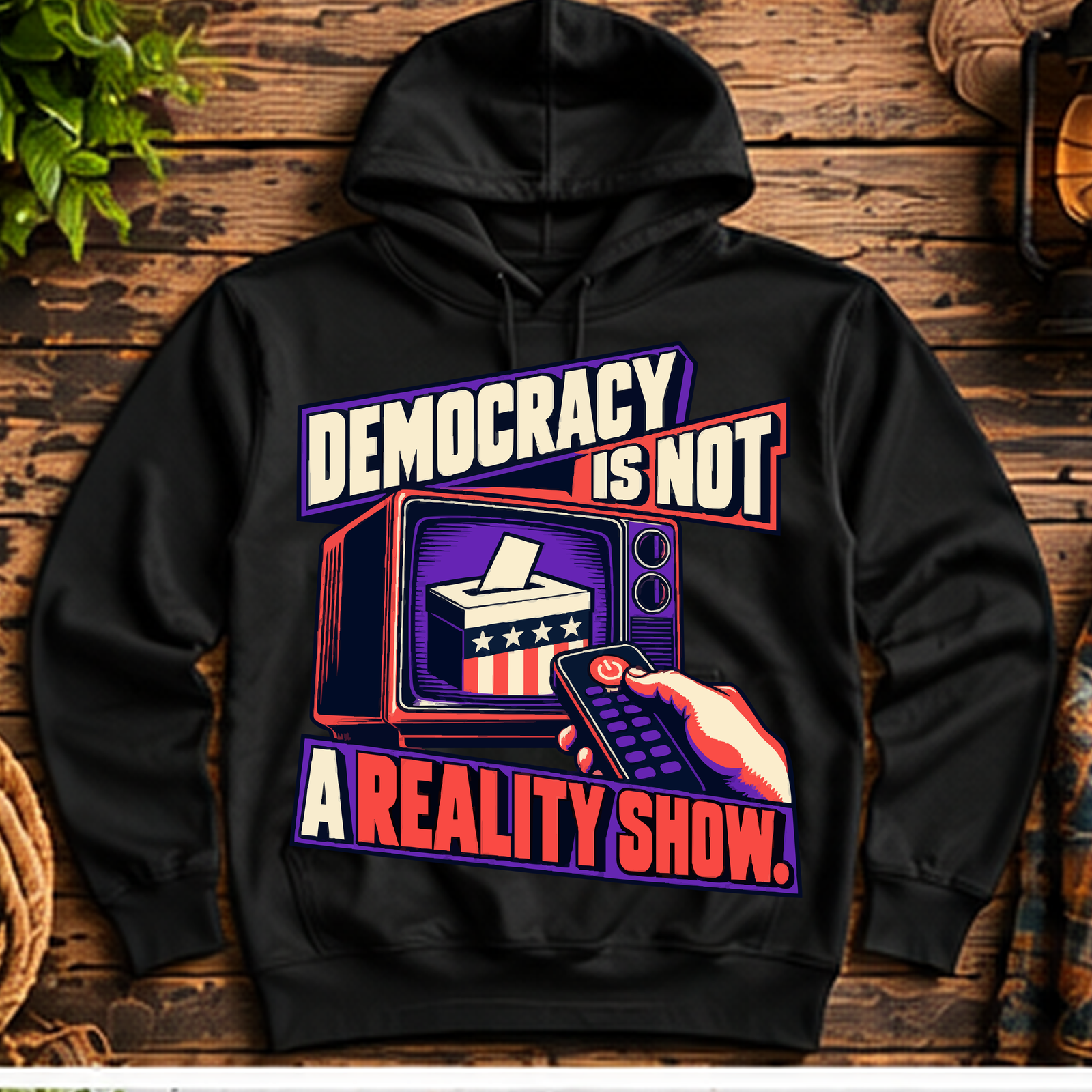 Democracy Is Not a Reality Show Pullover Hoodie
