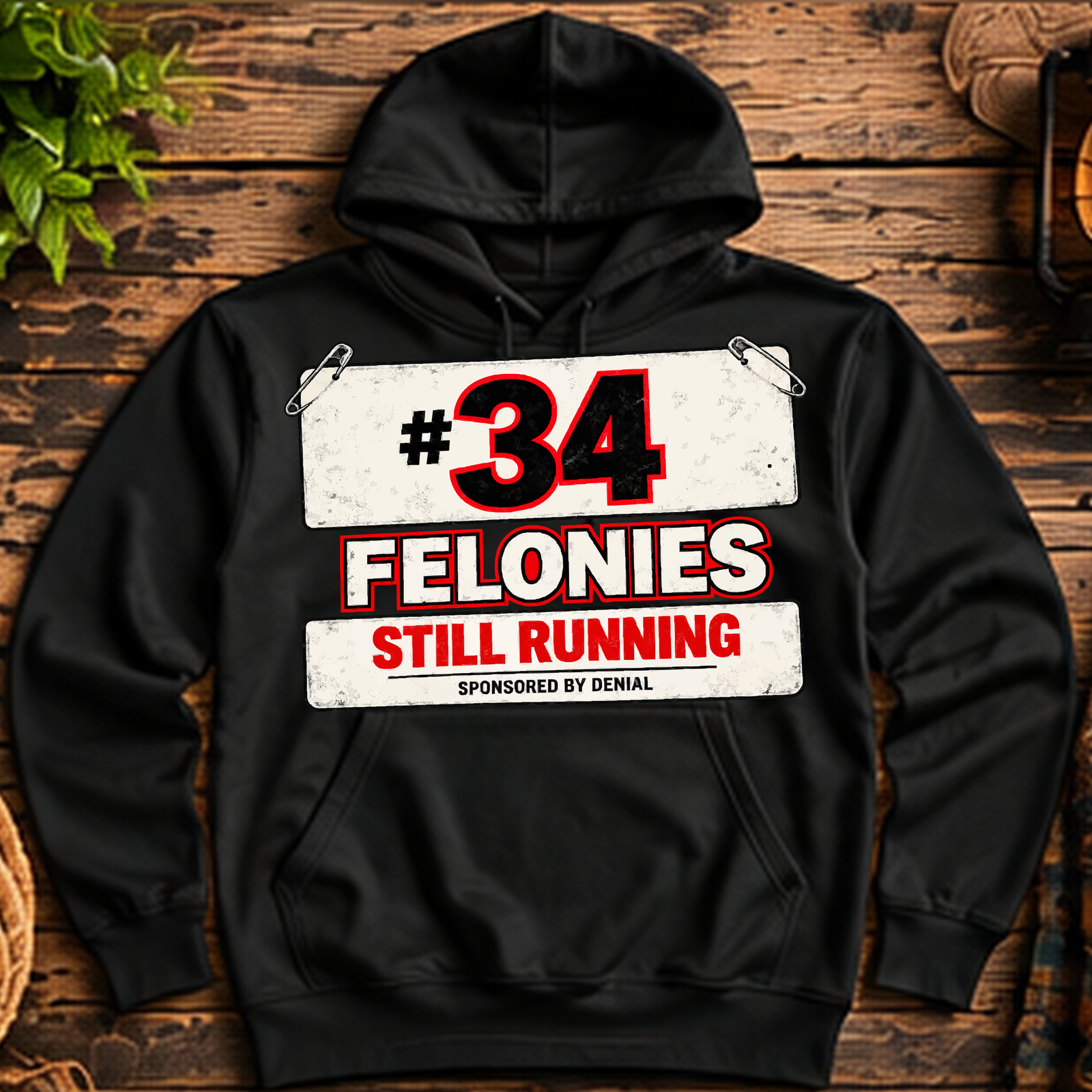 34 Felonies Still Running Pullover Hoodie